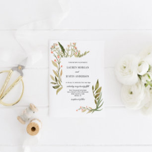 Forêt magique Faire-part de mariage florale