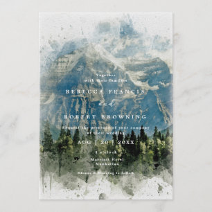 forêt montagne faire-part de mariage rustique mode
