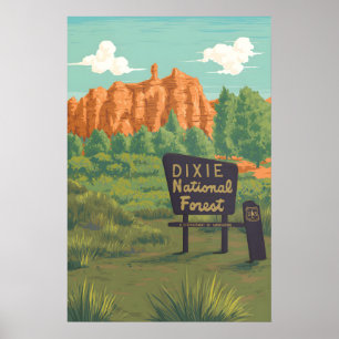 Forêt nationale de Dixie Utah Affiche de voyage