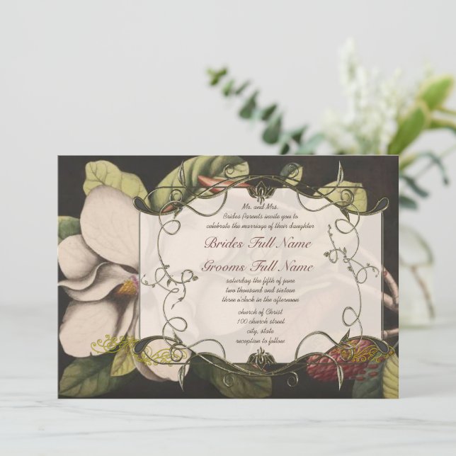 Forêt-Noire Romantique Magnolia Invitations de mar (Debout devant)