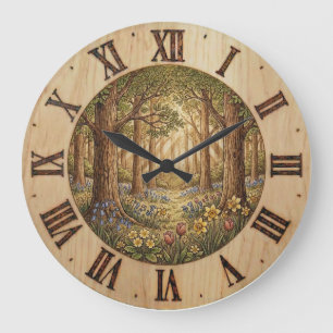 Forêt printanière - Horloge murale