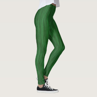 Forêt riche Green Woodgrain Élégant Leggings