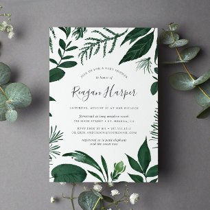 Forêt sauvage   Invitation au Baby shower botaniqu