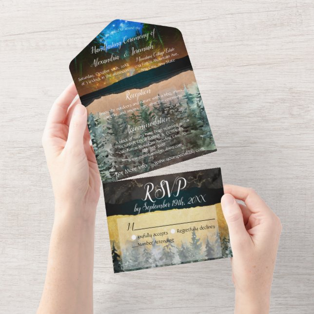 Forêt tout en un Invitation à la main (Déchirure)