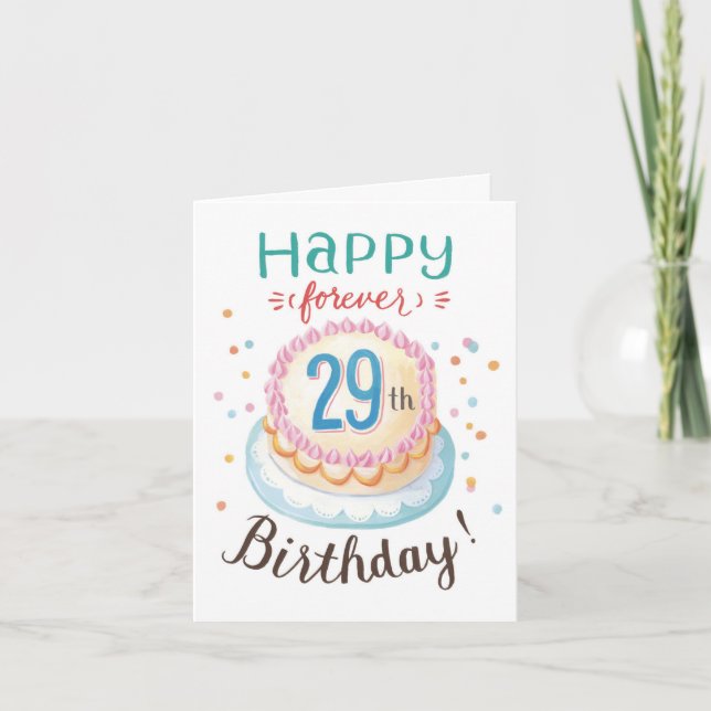 Forever 29 Carte Anniversaire (Devant)