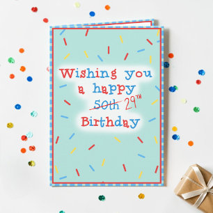 Forever 29 Gag Sarcastic 50th Birthday Humor Card