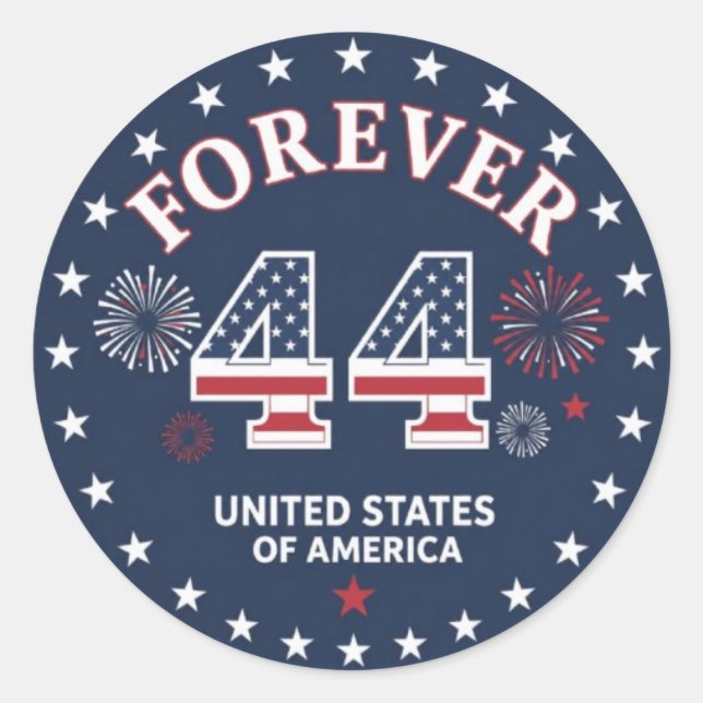Forever 44 Classic Round Sticker (Front)
