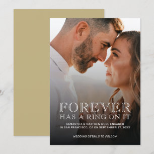 Forever A Une Bague Sur Il Fiançailles Faire-part