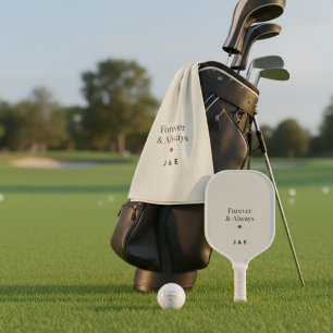 Forever & Always Custom Initials Romantic Golf Tow Towel