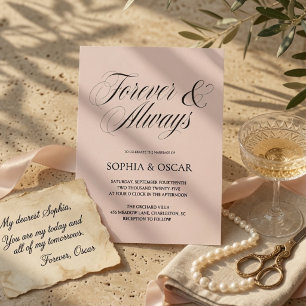 Forever & Always Wedding Elegant Minimal  Invitation