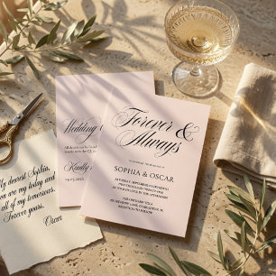 Forever & Always Wedding Invitation with QR Code