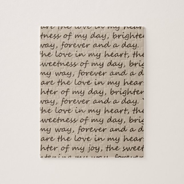 Forever and A Day Poem Jigsaw Puzzle (Vertical)
