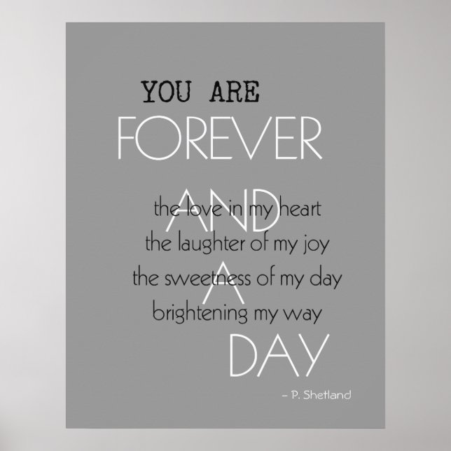Forever and A Day Poem Poster (Front)