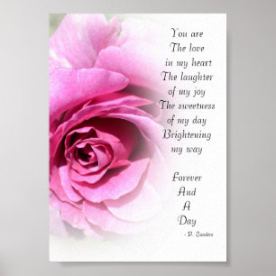 Forever and a Day Poem with Rose Poster