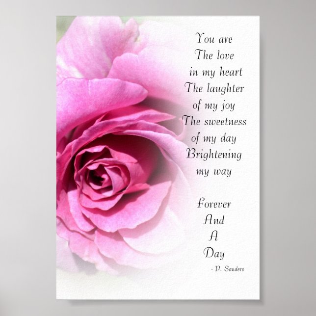 Forever and a Day Poem with Rose Poster (Front)