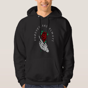 Forever And Always Hand Rosen Skeleton Tatto Style Hoodie