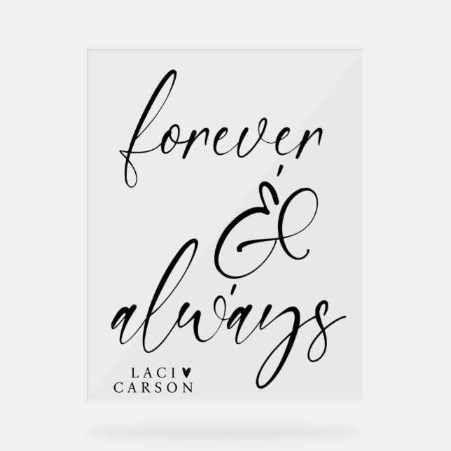 Forever and Always Personalized Wedding Sign  (Front)