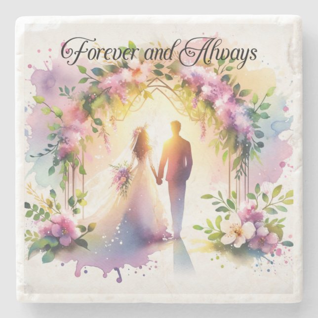 Forever and Always Pillow Stone Coaster (Front)