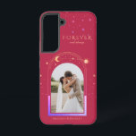 FOREVER AND ALWAYS Wedding Magenta Celestial Photo Samsung Galaxy Case<br><div class="desc">FOREVER AND ALWAYS Wedding Magenta Celestial Photo Personalized Name Smart Phone Samsung Galaxy Case features the sun, moon and stars with your favourite picture on a magenta background and personalized with your name and custom text or "Forever and always" in modern gold calligraphy script typography. PHOTO TIP: centre your photo...</div>