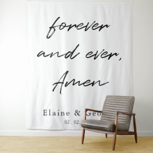 Forever and Ever Wedding Photo Prop Backdrop Tapestry