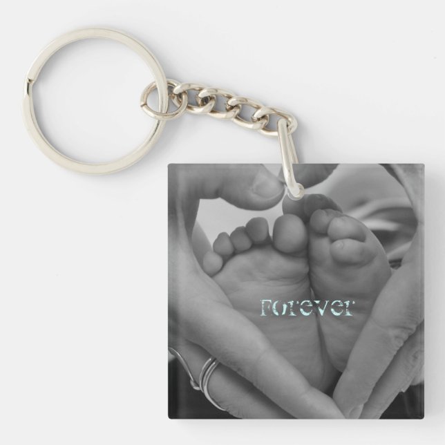 Forever baby feet in our Hearts Keychain (Front)