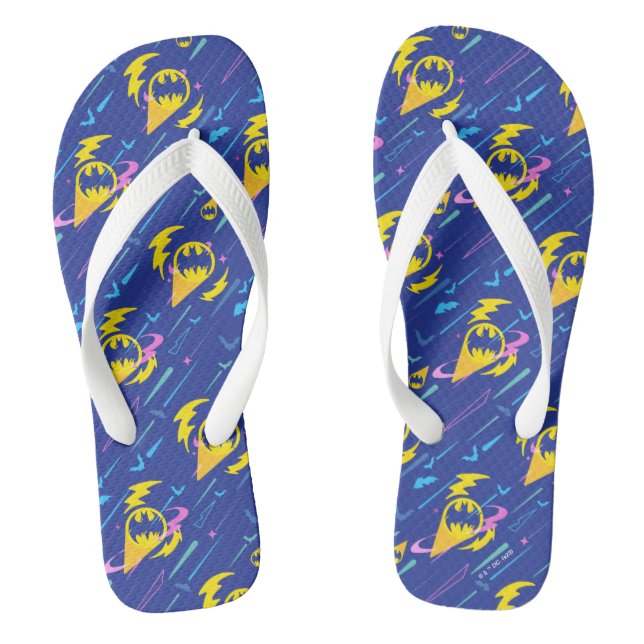 Forever Batman Bat Signal Pattern Flip Flops (Footbed)