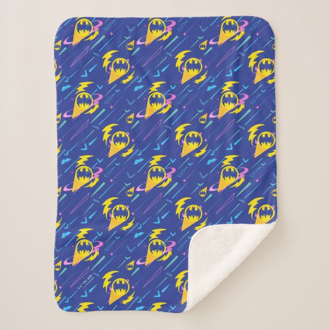 Forever Batman Bat Signal Pattern Sherpa Blanket (Front)