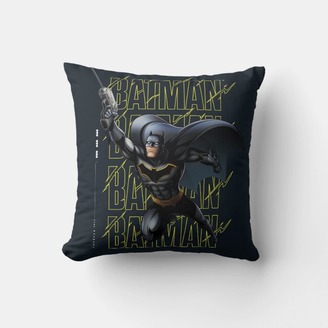 Forever Batman Grappling Hook Throw Pillow (Front)
