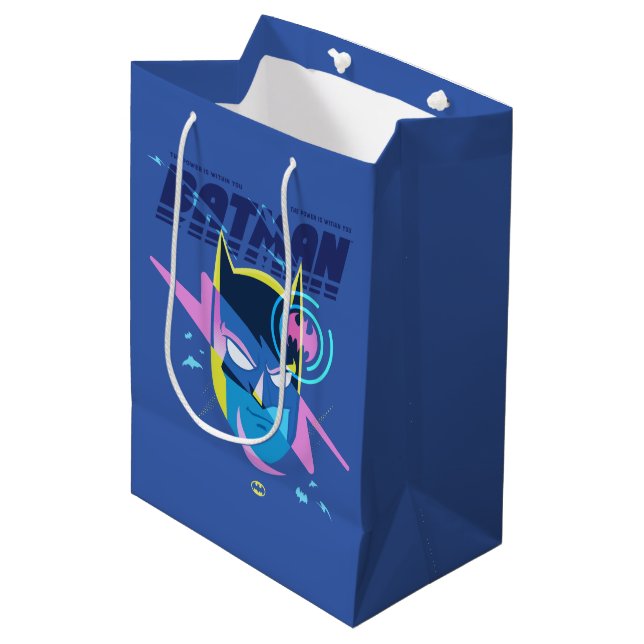 Forever Batman Light Up Head Graphic Medium Gift Bag (Front Angled)
