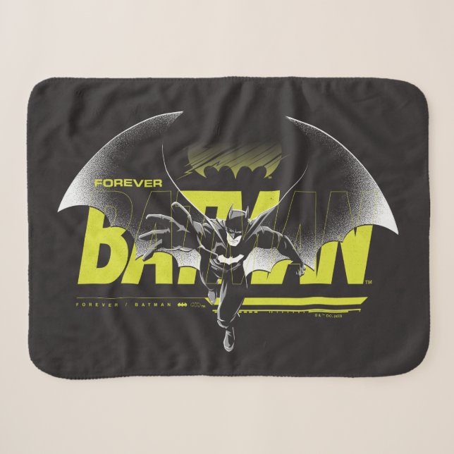 Forever Batman Reaching Graphic Sherpa Blanket (Front (Horizontal))