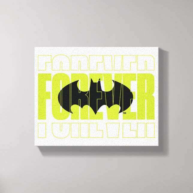 Forever Batman Typography Symbol Graphic Canvas Print (Front)