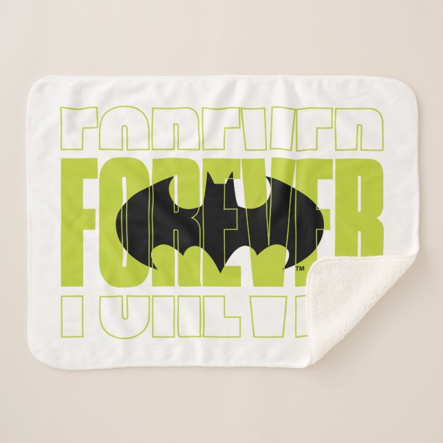 Forever Batman Typography Symbol Graphic Sherpa Blanket (Front (Horizontal))