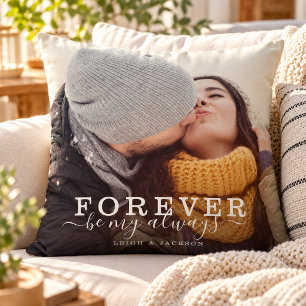 Forever Be My Always Love Couple Script Photo Throw Pillow