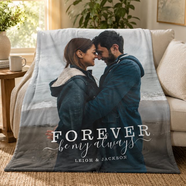 Forever Be My Always Romantic Couple Fleece Blanket (Creator Uploaded)