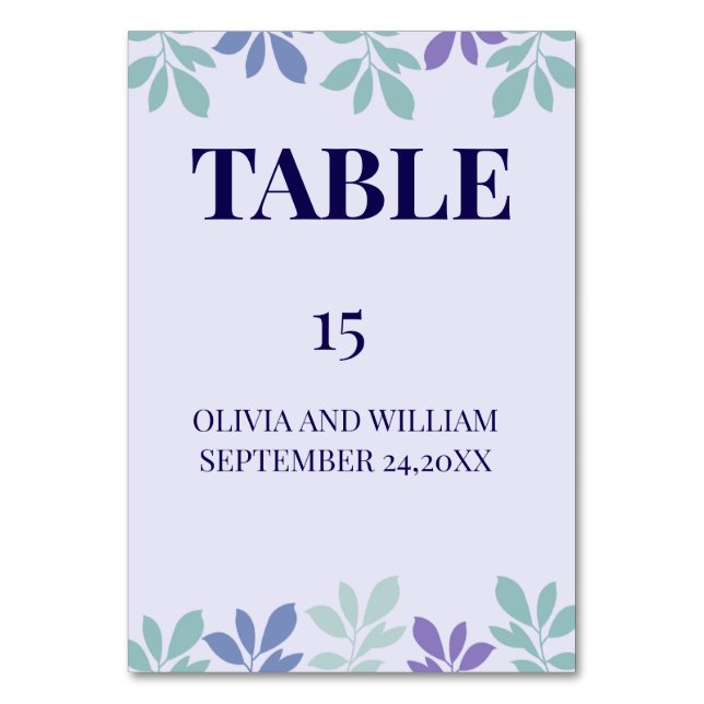 Forever Begins Here: A Wedding  Table Number (Front)