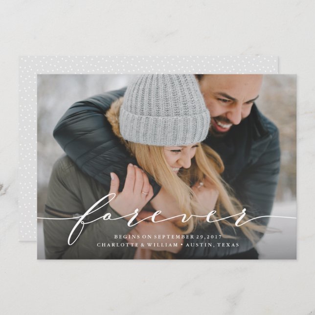 Forever Begins Save the Date Photo Announcement (Front/Back)