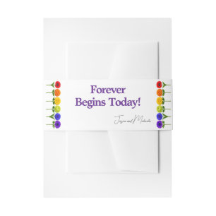 💍Forever Begins Today Flourish Together Invitation Belly Band