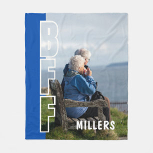 Forever Best Friends Blue Photo Illusion Blanket