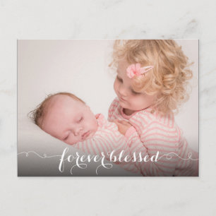 Forever Blessed New Baby Announcement Photo Postcard