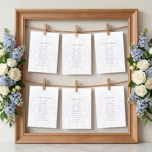 Forever Blue Gothic Classic Wedding Seating Card (Creator Uploaded)