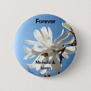 Forever buttons Blue Sky Magnolias Bride Groom