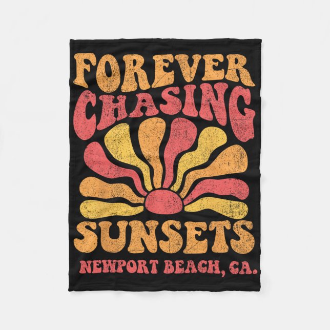 Forever Chasing Sunsets Newport Beach California 7 Fleece Blanket (Front)