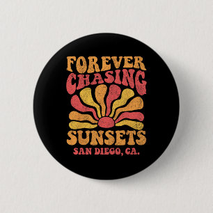 Forever Chasing Sunsets San Deigo Beach California 2 Inch Round Button
