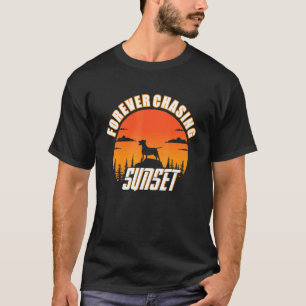 Forever Chasing Sunsets Words on Back Trendy Aesth T-Shirt
