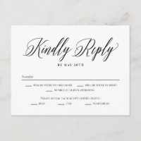 Forever Classic Editable Colour RSVP Reply Card