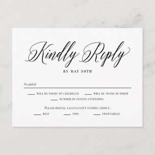 Forever Classic Editable Colour RSVP Reply Card