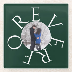 Forever: Couple Photo Glass Coaster