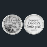 Forever Daddy's Girl Photo Father of the Bride Cufflinks<br><div class="desc">This is a great Father of the Bride Gift from the Bride.  Your custom photo on one and "Forever Daddy's Little Girl" and wedding date on the other. (white background with black lettering) Great Father's Day Gift or Birthday Gift as well.</div>