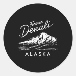 Forever Denali National Park Alaska Classic Round Sticker