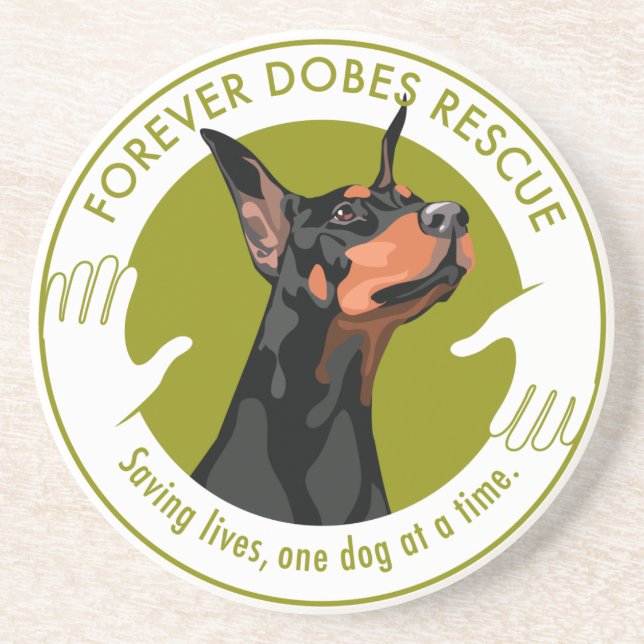 Forever Dobes Logo Coaster (Front)